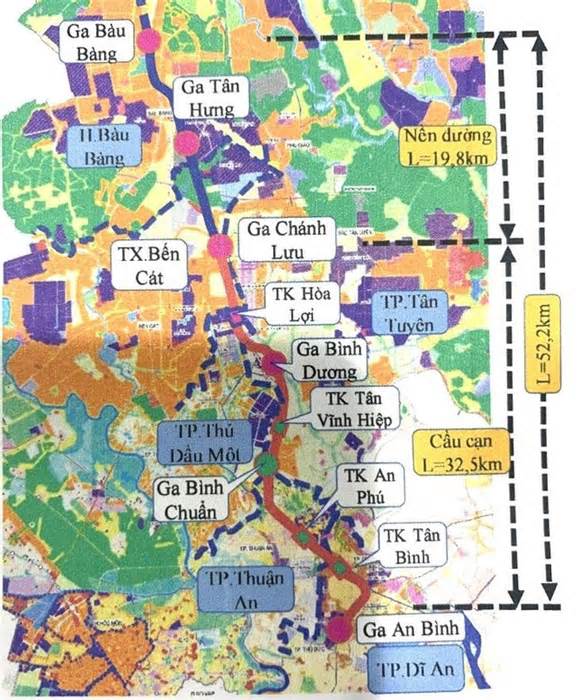 Bình Dương dự kiến chi gần 60.000 tỷ đồng làm đường sắt kết nối 6 đô thị