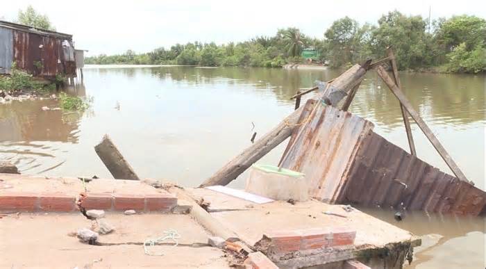 Sạt lở đất nghiêm trọng ở Bạc Liêu, gần 100 nhà dân bị ảnh hưởng