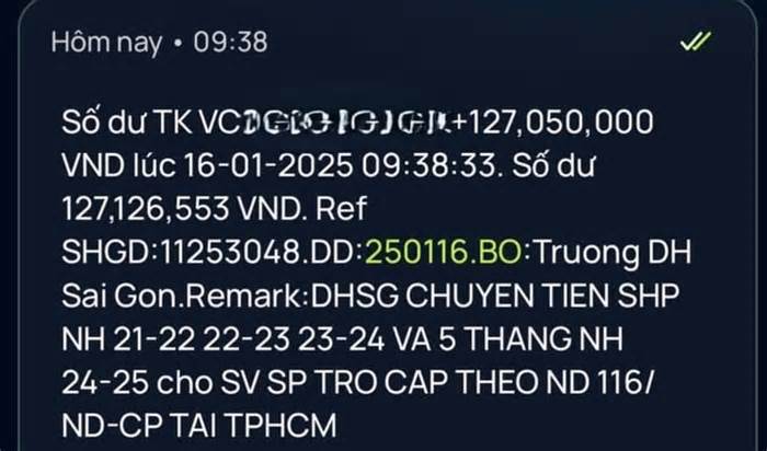 Cận Tết, tài khoản của nhiều sinh viên sư phạm ở TP.HCM nhận cả trăm triệu đồng