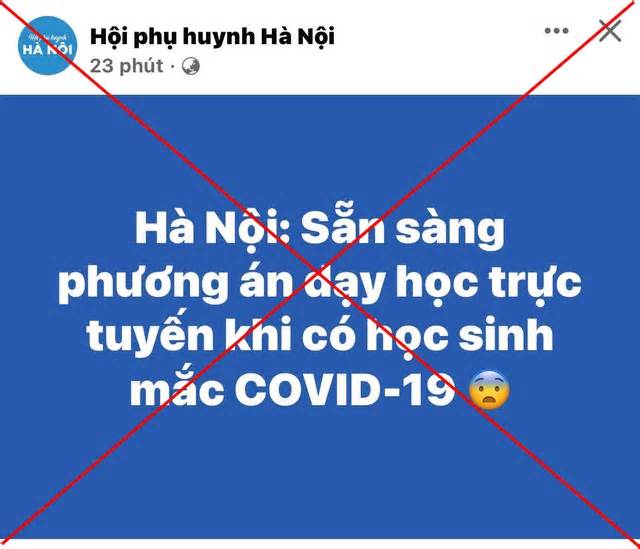 Hà Nội: Bác bỏ thông tin chuyển sang học trực tuyến khi có học sinh mắc COVID-19