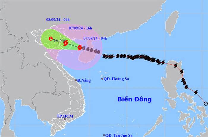 Bão Yagi mạnh cấp 14 cách Quảng Ninh - Hải Phòng 160 km