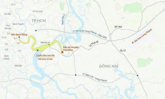 Dấu hỏi cho tàu thủy cao tốc đến sân bay Long Thành