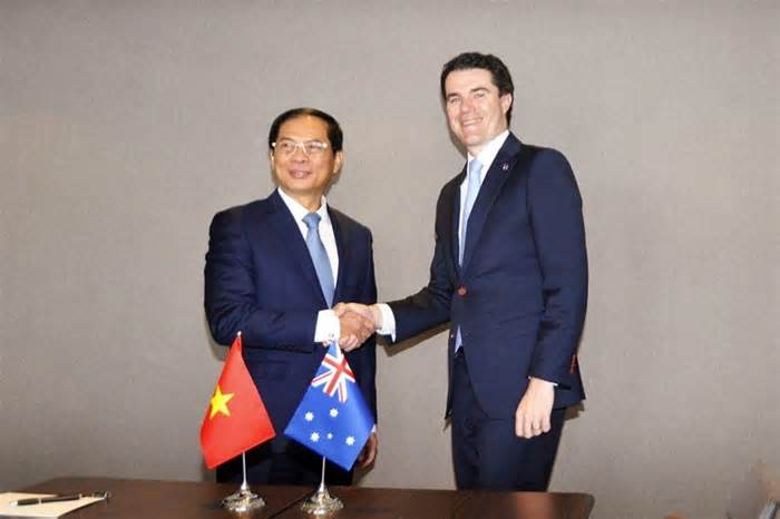 Bộ trưởng Ngoại giao Bùi Thanh Sơn gặp Đồng Bộ trưởng Ngoại giao Australia Tim Watts