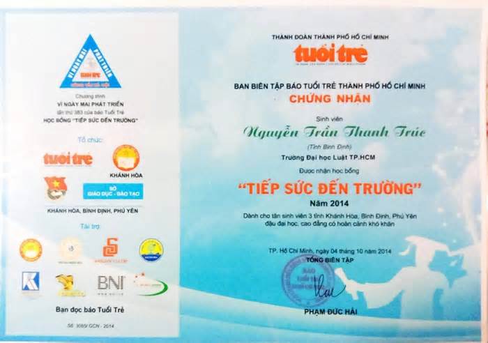 Cô bé được Tuổi Trẻ tiếp sức ngày ấy, đã trưởng thành