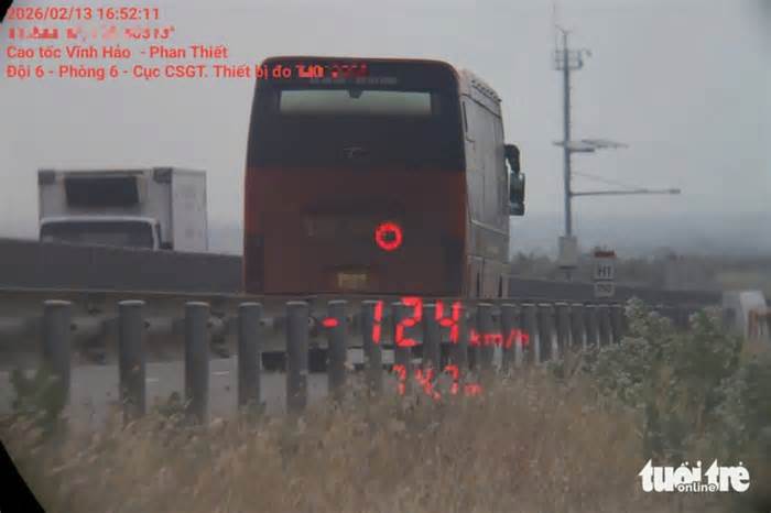 Cảnh sát giao thông ghi nhận gần 100 xe khách vi phạm tốc độ từ TP.HCM đến Nha Trang