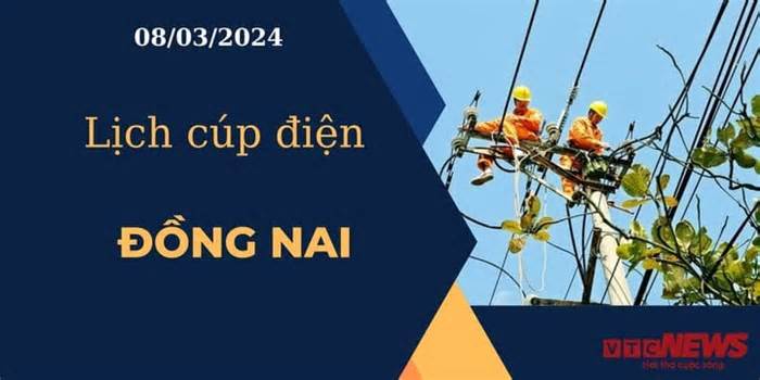 Lịch cúp điện hôm nay ngày 08/03/2024 tại Đồng Nai