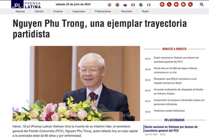 Báo chí quốc tế nói về di sản của Tổng bí thư Nguyễn Phú Trọng