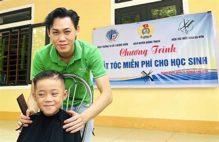 Tổ chức công đoàn cắt tóc miễn phí cho học sinh
