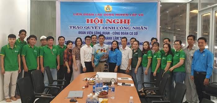 Thành lập thêm 1 Công đoàn cơ sở tại huyện Lấp Vò, tỉnh Đồng Tháp