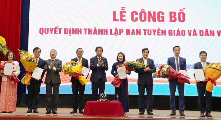 Quảng Nam thành lập Ban Tuyên giáo và Dân vận Tỉnh ủy với 1 trưởng ban và 5 phó ban