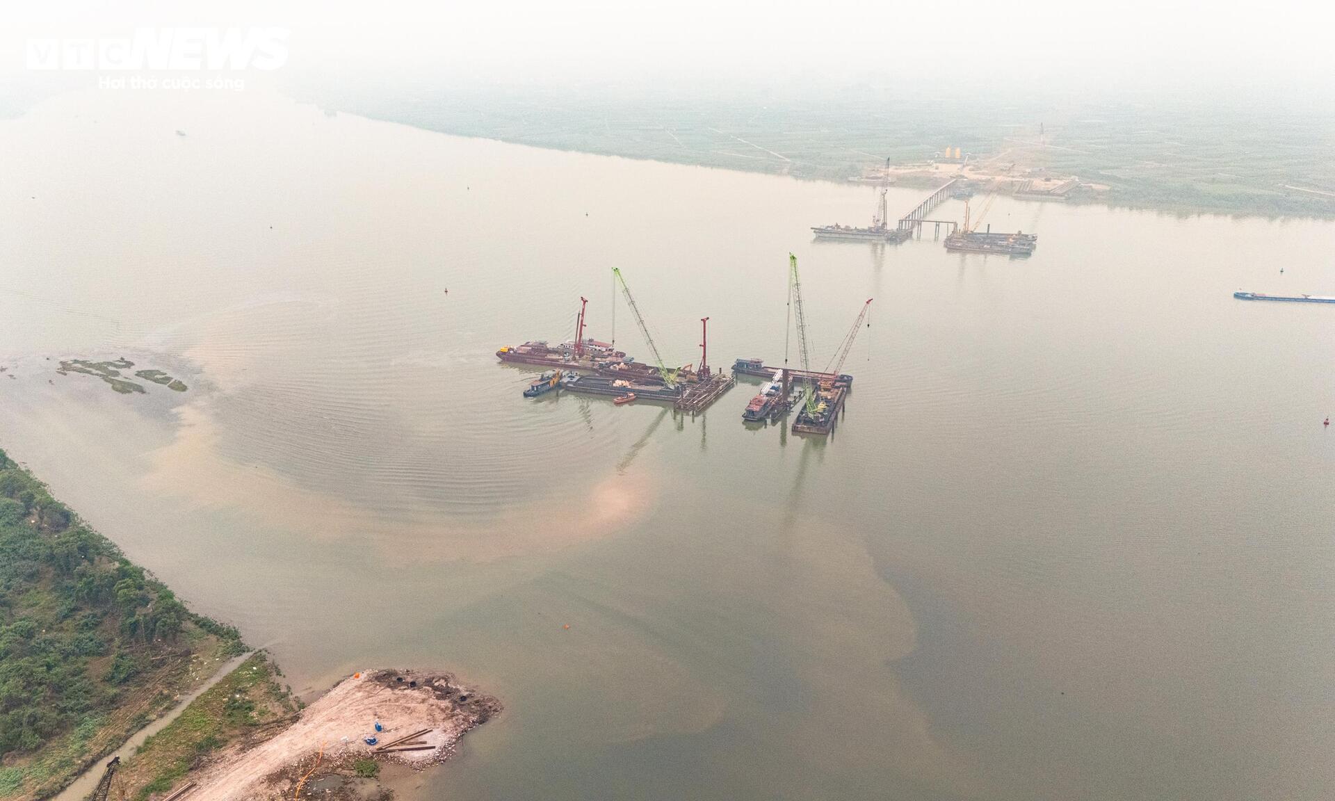 Mục sở thị đại công trường thi công 7 cầu bắc qua sông Hồng - 7