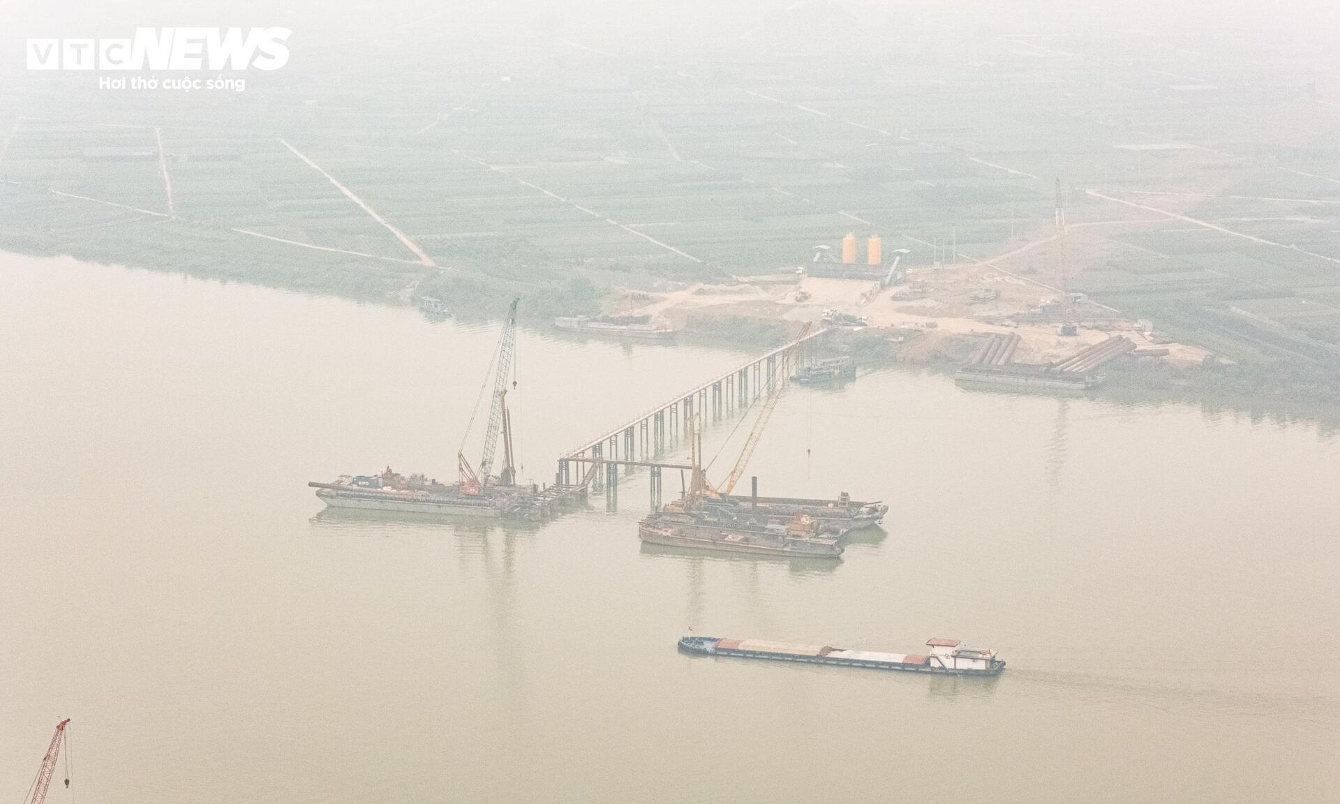Mục sở thị đại công trường thi công 7 cầu bắc qua sông Hồng - 8