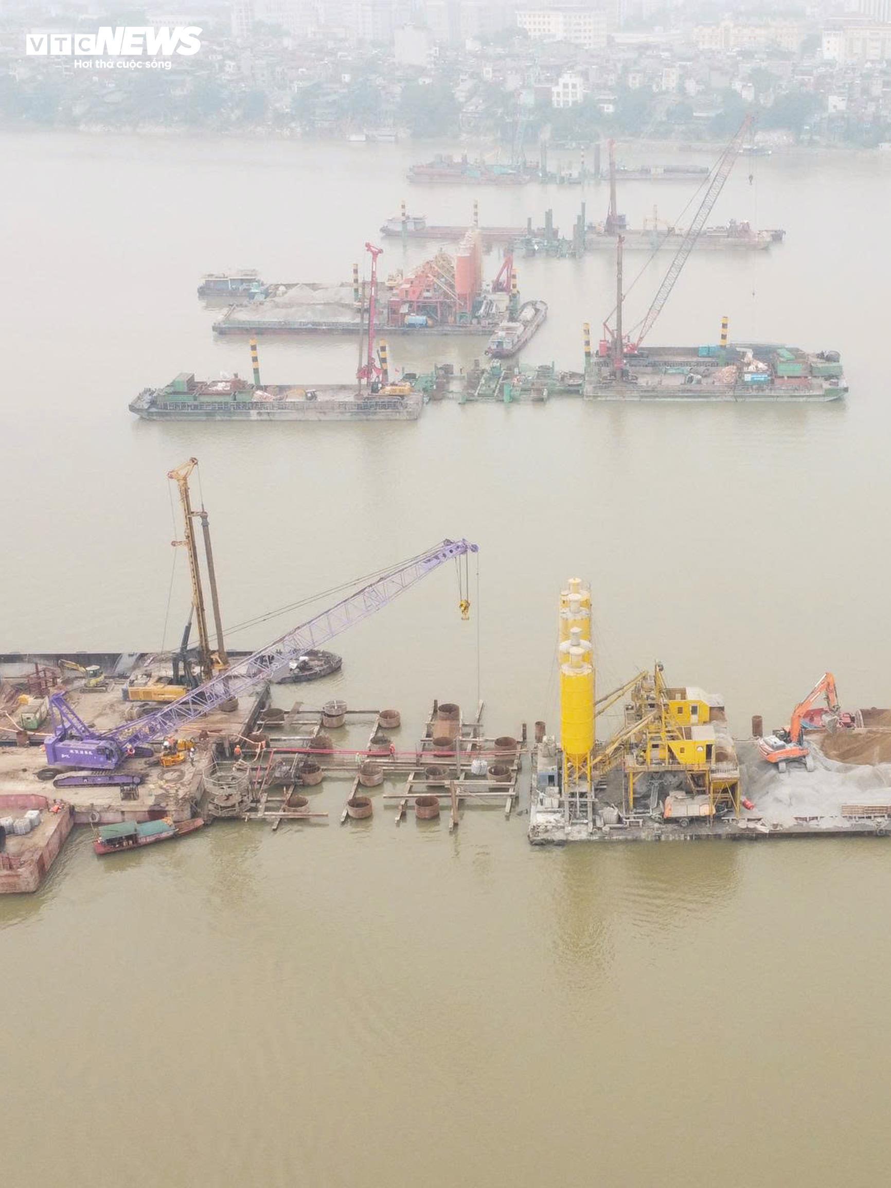 Mục sở thị đại công trường thi công 7 cầu bắc qua sông Hồng - 10