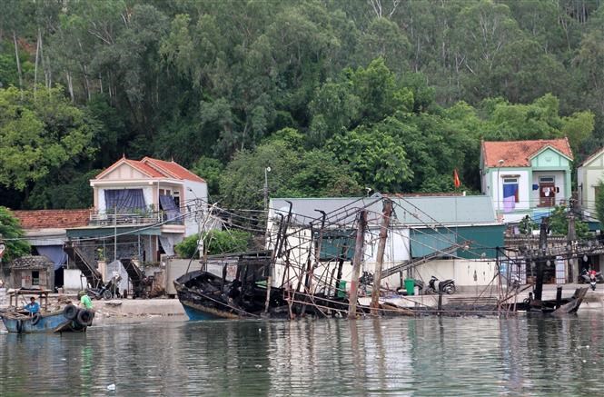 Nghệ An: Cháy 5 tàu cá tại cảng Lạch Quèn xuất phát từ sự cố chập điện