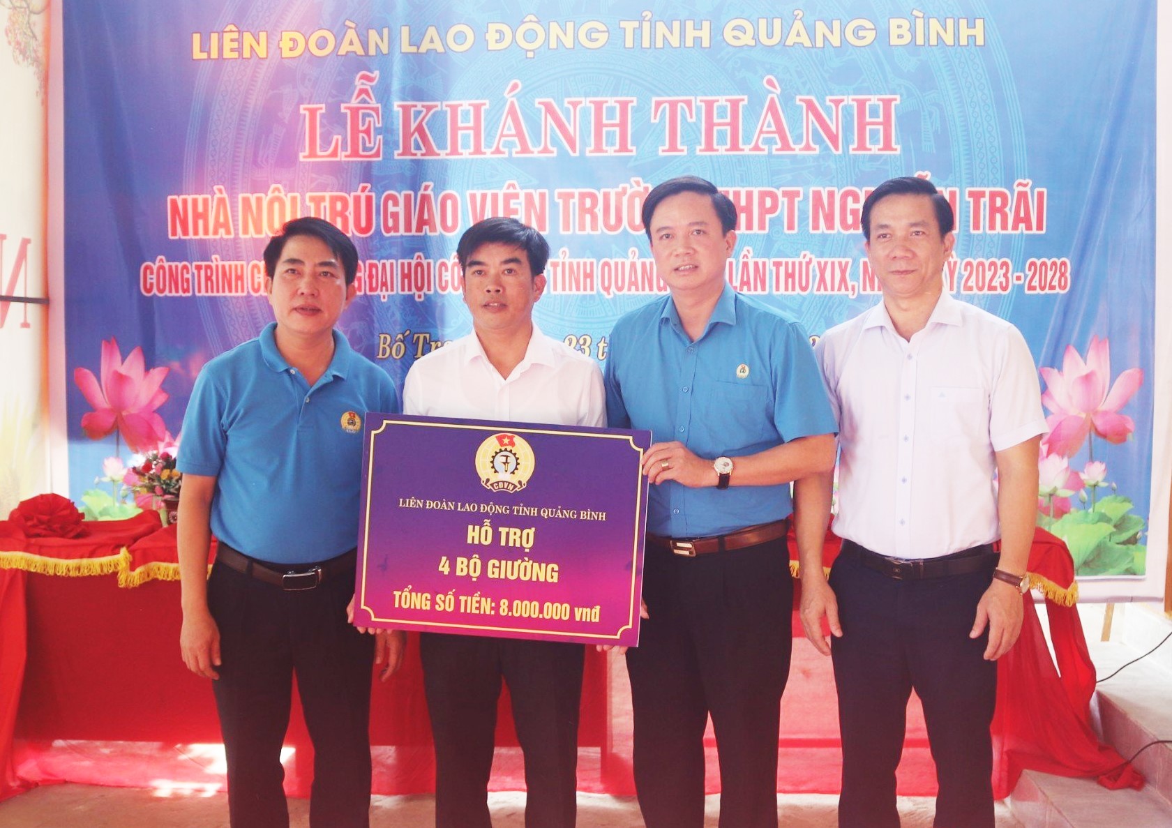 LĐLĐ tỉnh Quảng Bình khánh thành nhà nội trú giáo viên vùng khó khăn