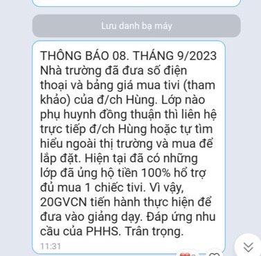 Một trường học ở Khánh Hòa trả lại tiền huy động mua tivi, xây công viên