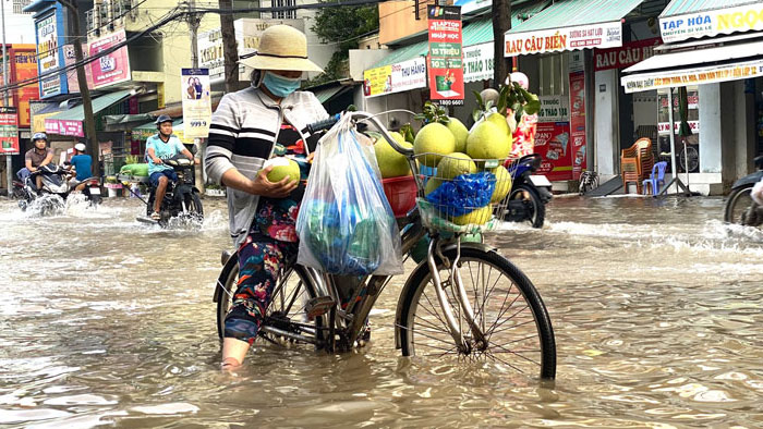 Lao động tự do ở Cần Thơ nhọc nhằn mưu sinh trong những ngày triều cường