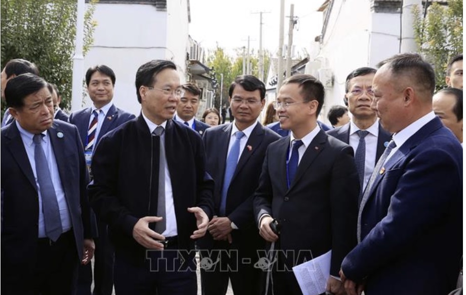 Chủ tịch nước thăm mô hình điển hình về xây dựng nông thôn mới Trung Quốc