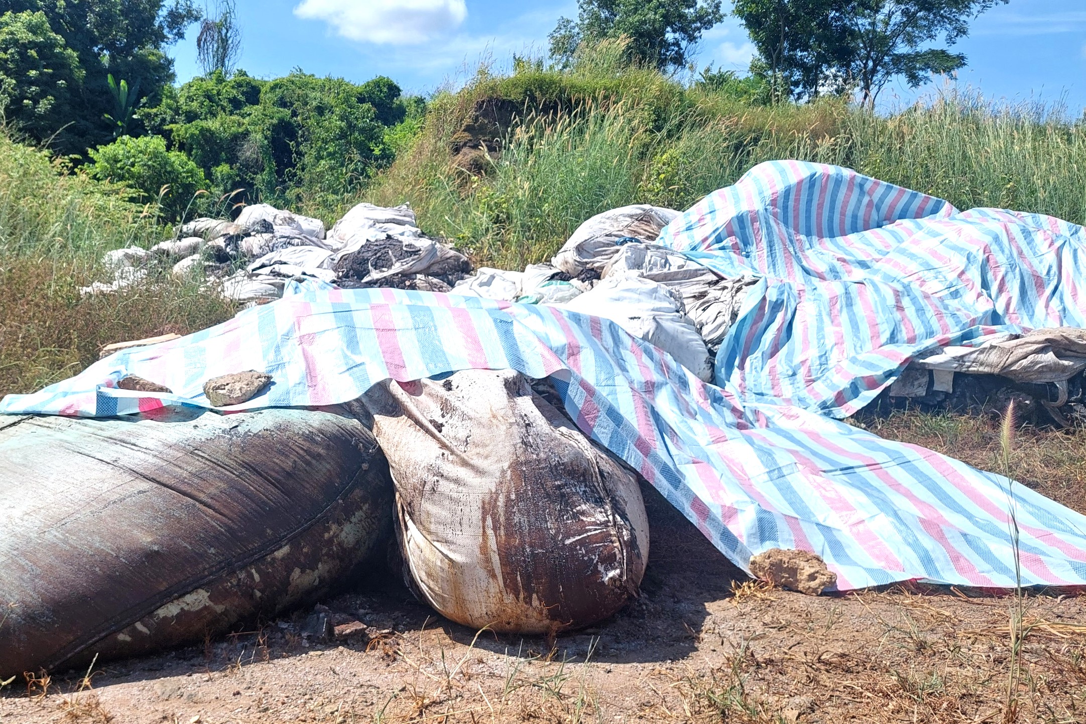 Thêm hàng chục tấn chất thải đổ trộm ra bãi đất trống ở Bà Rịa - Vũng Tàu
