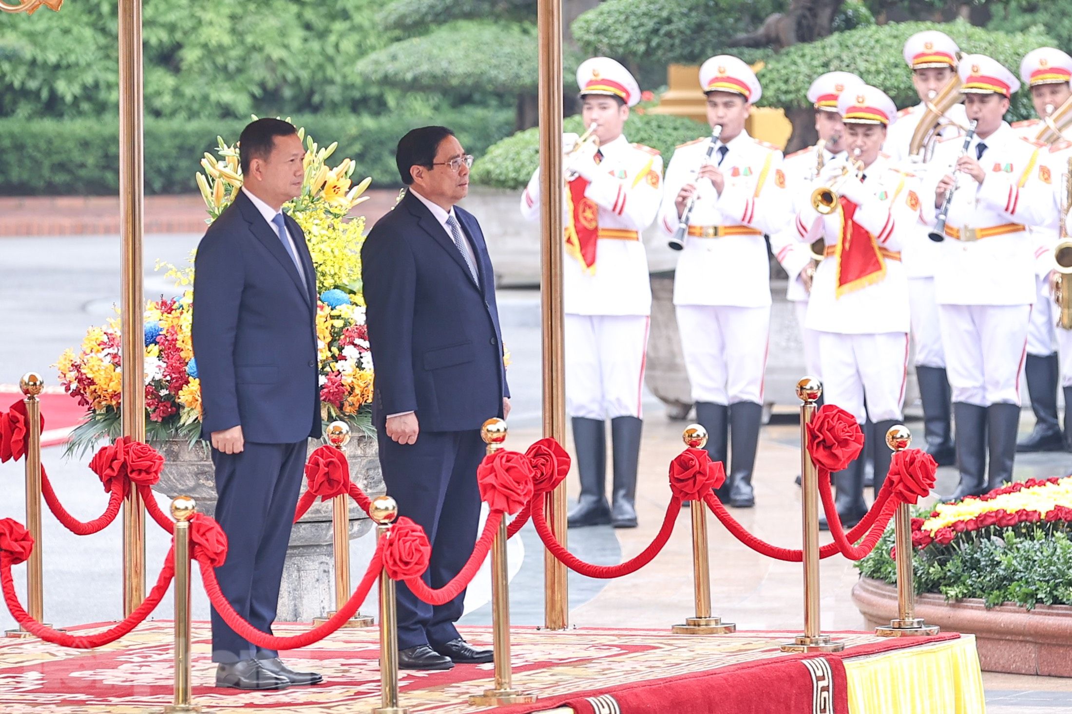 Thủ tướng Phạm Minh Chính chủ trì lễ đón Thủ tướng Campuchia Hun Manet