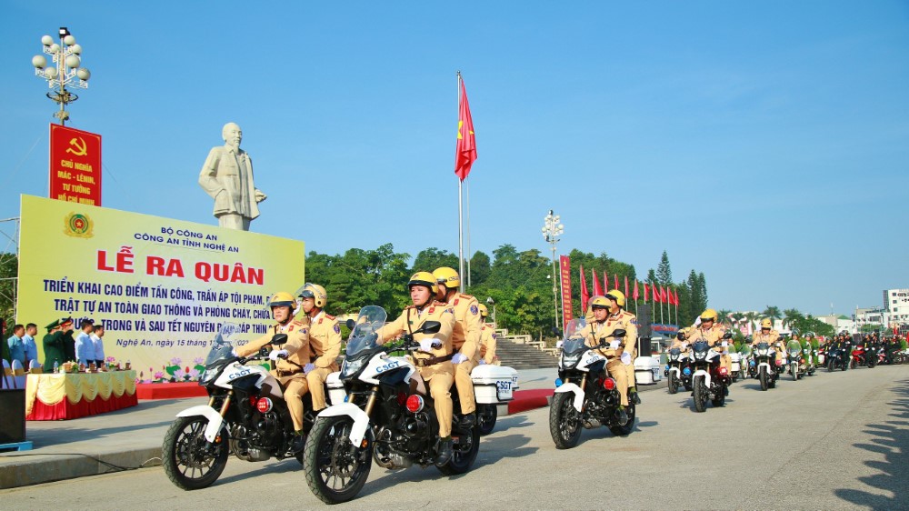 Công an Nghệ An đồng loạt ra quân tấn công trấn áp tội phạm dịp Tết