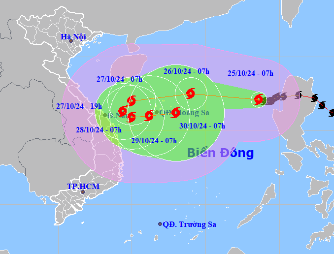 Bão Trà Mi mạnh lên cấp 10