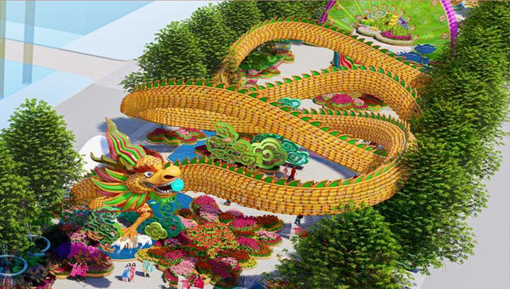 Linh vật Rồng tại đường hoa Nguyễn Huệ lập kỷ lục kích thước