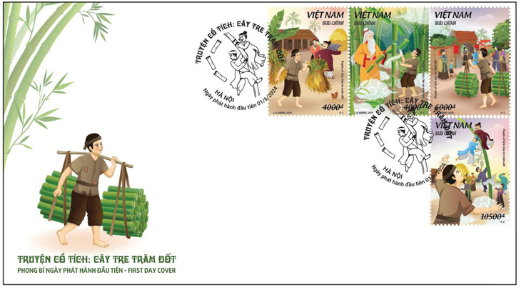 Phát hành bộ tem Truyện cổ tích Việt Nam: Cây tre trăm đốt