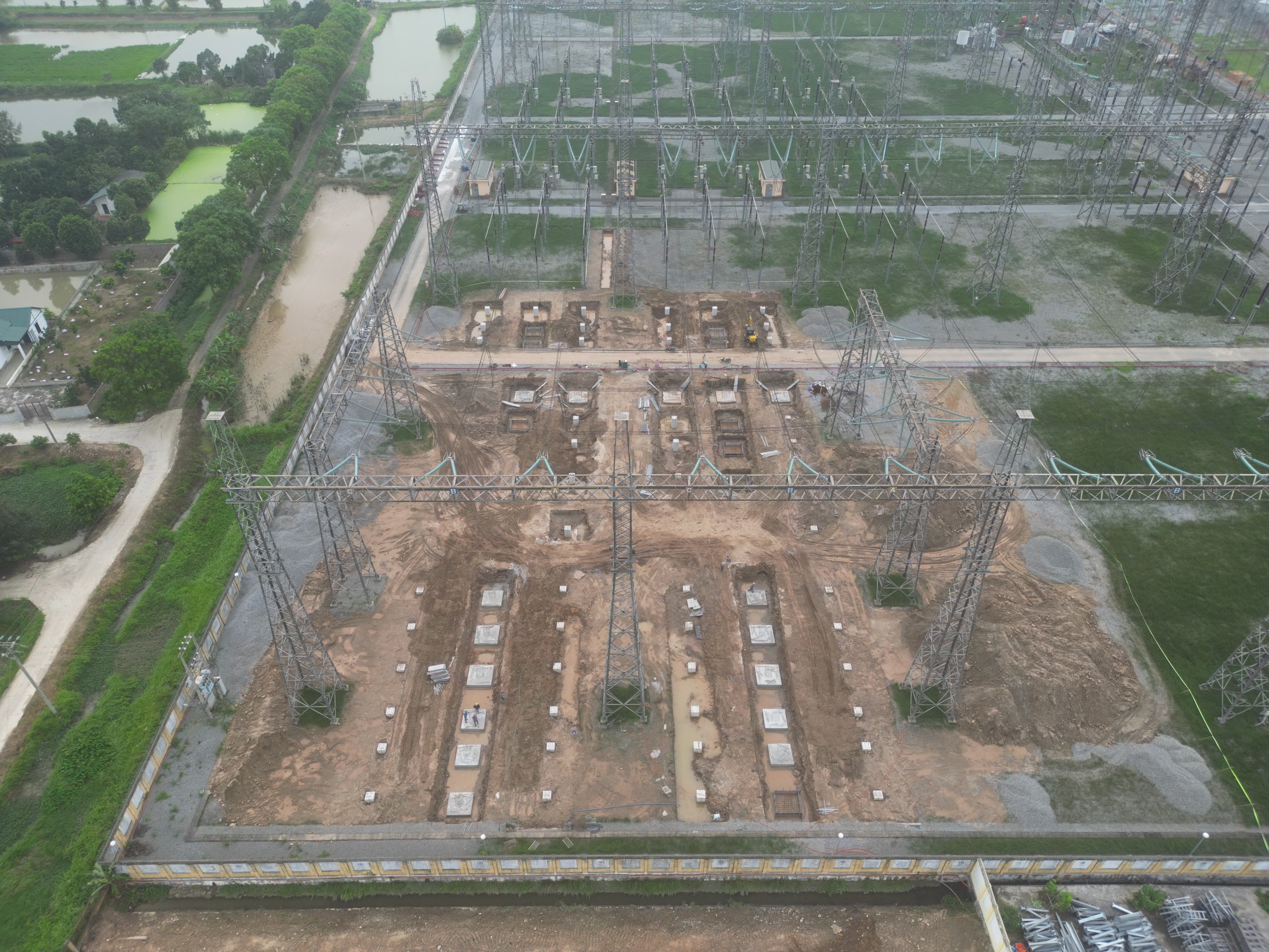 Hình ảnh trạm biến áp khủng dự án 500kV mạch 3 tại Phố Nối, Hưng Yên cán đích trước hạn