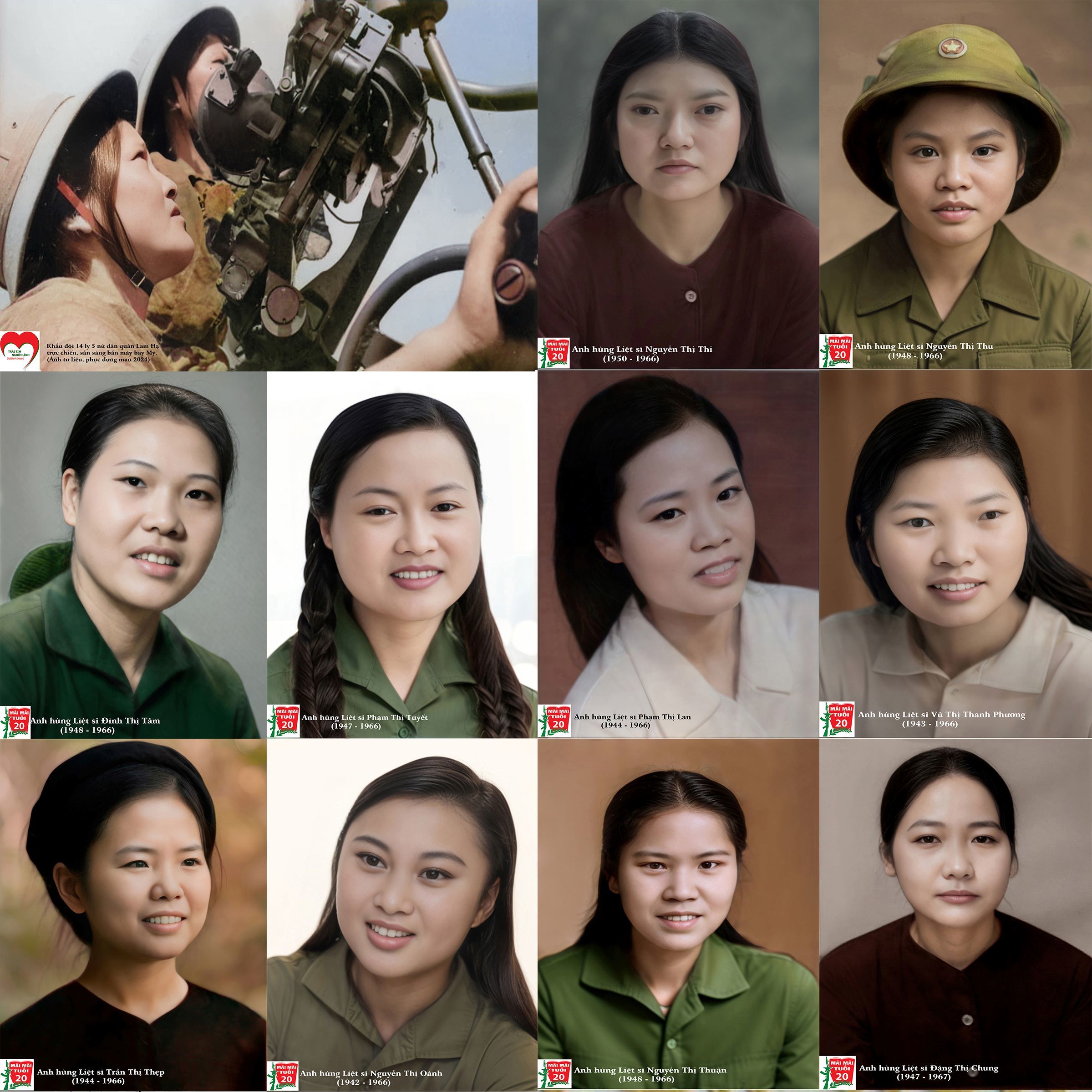 Phục dựng ảnh của 10 nữ liệt sĩ Lam Hạ